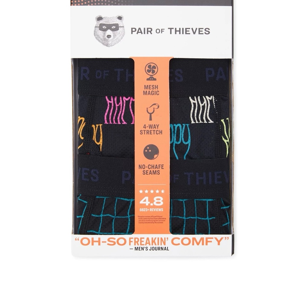 *New* PAIR OF THIEVES Mens Boxer Briefs Underwear Mesh Magic 2 pack S & 3XL